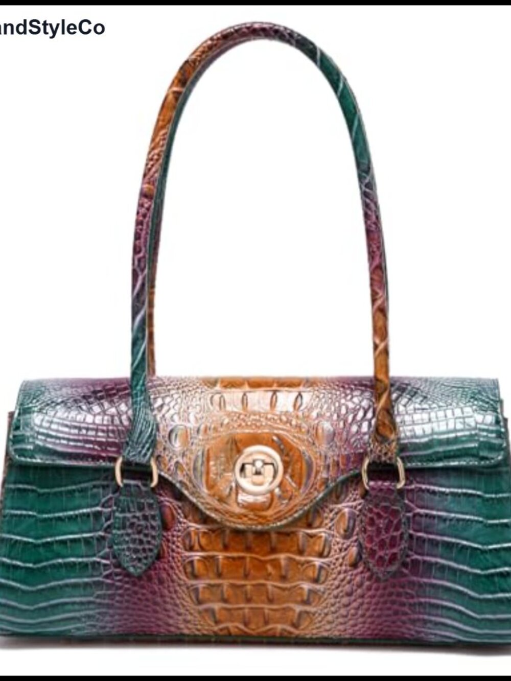Faux Leather Crocodile Pattern Top Handle Satchel Tote Crossbody Handbag